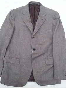 NEU MIT ETIKETT RAFFAELE CARUSO SARTORIA PARMA BRAUN HERRINGSBONE 44 VOLLE LEINWAND - Bild 1 von 4