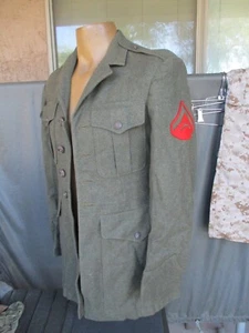 Korean War USMC Marine 4 Pocket Wool Service Coat, Dress Uniform Jacket - Picture 1 of 11
