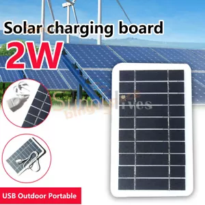 Solar Panel Output USB Outdoor Portable Solar System 5V 2W Mobile Phone Charger - Picture 1 of 23