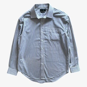 Camisa De Colección Para Hombre Ralph Lauren Sin Hierro Amarillo Azul Blanco Rayas Manga Larga - Imagen 1 de 2