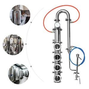 Columna de reflujo todavía brillo lunar de acero inoxidable de 4 pulgadas con placa de burbuja de cobre 52 galones - Imagen 1 de 16