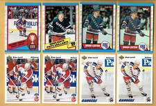 1989-90  OPC   Brian Leetch  Rookie  1st  2nd   3rd  years   French. 31 card lot