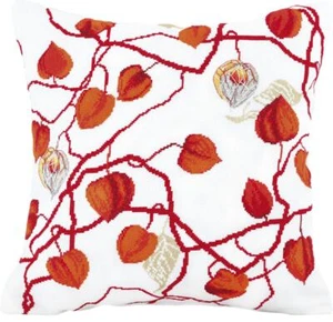 DIY Counted Cross Stitch Pillow Kit "Physalis" - Picture 1 of 9