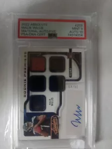 2022 Absolute Malik Willis RPA 5 Relic Rookie Premiere /49 RC PSA 9 Auto 10 - Picture 1 of 5
