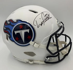 DERRICK HENRY SIGNED TENNESSEE TITANS AUTHENTIC FLAT WHITE FULL SIZE HELMET-BAS - Picture 1 of 7