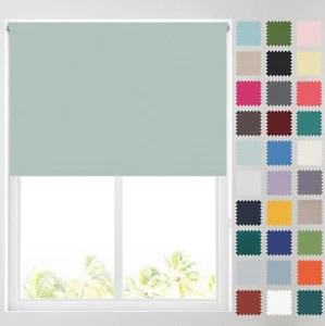MADE TO MEASURE Plain Coloured Thermal Blackout Window Roller Blinds - Picture 1 of 136