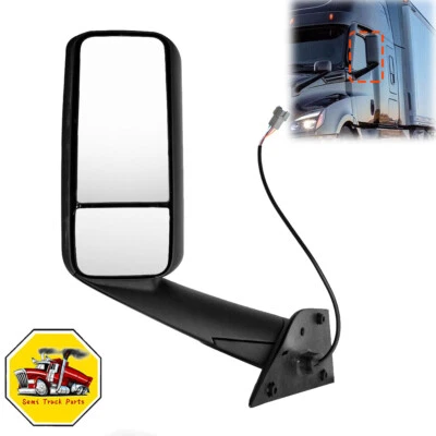 Black Door Mirror Assembly Left Driver Side For Freightliner Cascadia 2018-2021 - Image 1 of 4