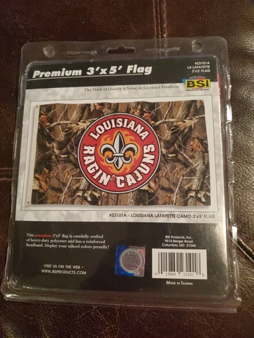 LOUISIANA RAGIN' CAJUNS-NCAA-BSI Premium  3'x5'  Camo Flag Cover