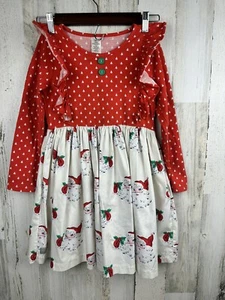 ELEANOR ROSE GIRLS Vintage SANTA CLAUS FACE DRESS 8 CHRISTMAS GREEN RED *see Pic - Picture 1 of 14
