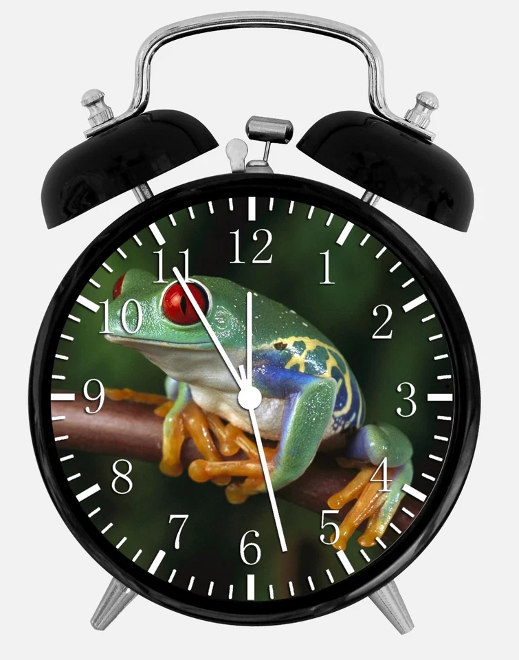 Cute Green Frog Alarm Desk Clock 3.75" Home or Office Decor W117 Nice For Gift - Image 1 of 1