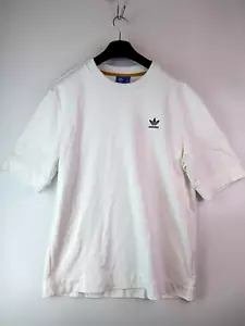 Adidas Shirt Unisex L White Black Logo Crew Neck Oversized Casual - Bild 1 von 12