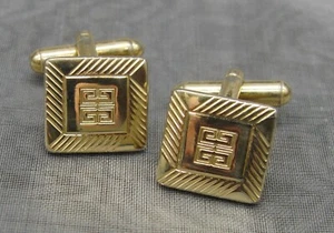 2er Set Vintage Manschettenknöpfe Givenchy goldfarben 1,5 cm elegant - Bild 1 von 3