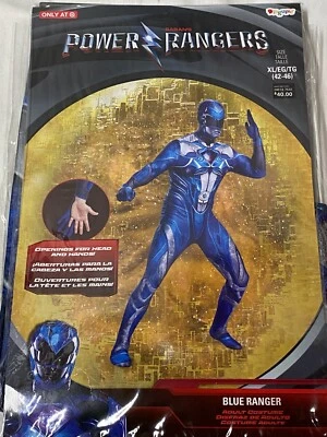 Halloween Costume Blue Power Ranger Adult Man Bodysuit Size XL/EG/TG 42-46 - Image 1 of 4
