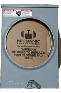 MILBANK - METER BOX SOCKET RINGLESS -125A 4T-RL-OU / U7487-RL-TG-KK-BLG 125 AMP - Picture 1 of 7