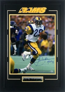 Foto autografiada por Eric Dickerson de Los Angeles Rams 16x20 patio 99 enmarcada Beckett - Imagen 1 de 1