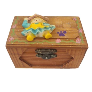 Caja de baratija decorativa de madera pequeña caja de joyería de almacenamiento cofre del tesoro 2x3,5 - Imagen 1 de 14