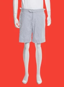 Pantalones Cortos Baúl Estándar Orlebar Marrón Azul Playa + Natación Talla L Hecho en Portugal - Imagen 1 de 7