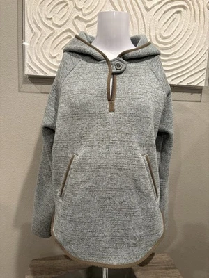 Pullover con capucha polar Polartec con cremallera 1/2 azul claro/beige talla S de Prana para mujer Foto 1 de 4