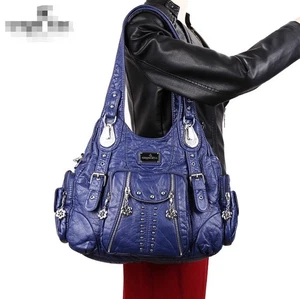 Angel Kiss Women Handbags Soft Leather Shoulder Hobo Large Capacity Travel Bag - Picture 1 of 15