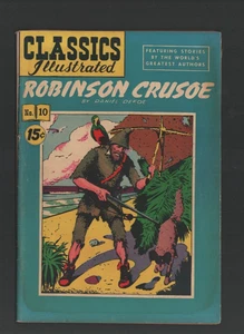 CLASSICS ILLUSTRATED #10 ROBINSON CRUSOE VG+ HRN 97 1952 - Picture 1 of 5