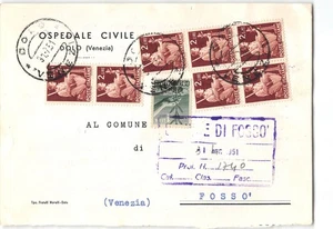 3376 01 OSPEDALE CIVILE DI DOLO X FOSSO' - DEMOCRATICA LIRE 2 X 7 e LIRE 1 - Picture 1 of 2