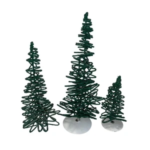 Dept 56 Heritage Village Frosted Zig Zag Trees Set Of 3 Accessories 5250-7 - Picture 1 of 3