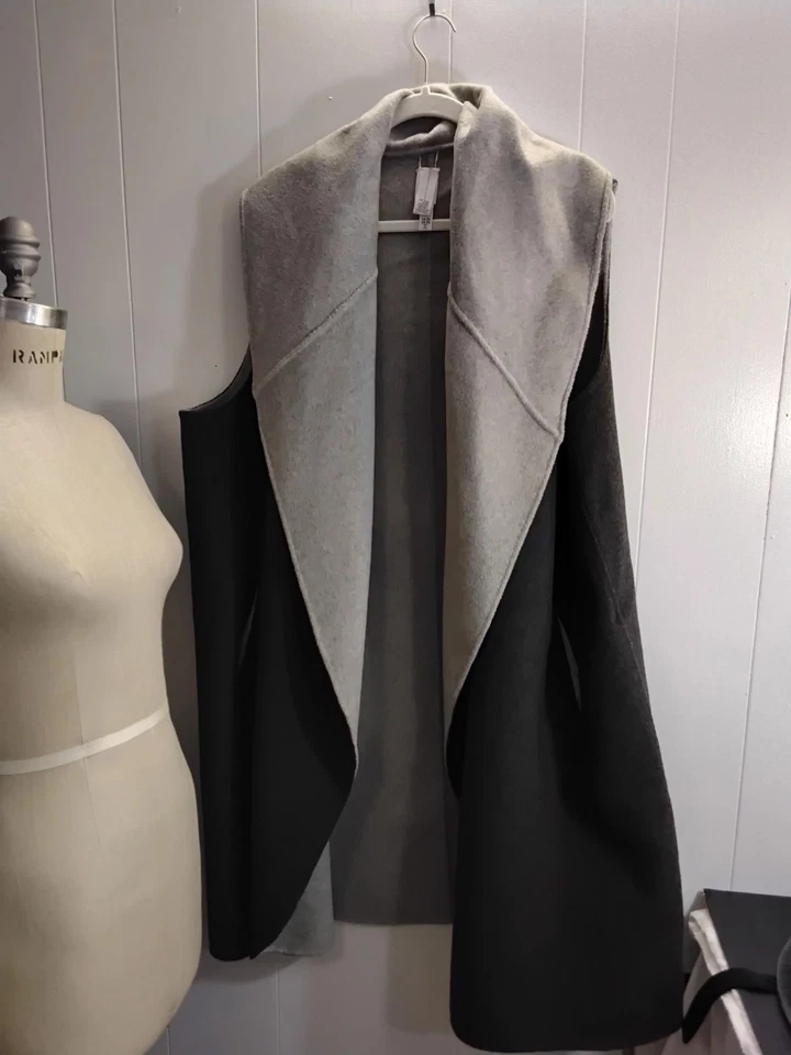 Marla Wynne Sleeveless Wool Duster Size 2X Gray — 第 1/4 张图片