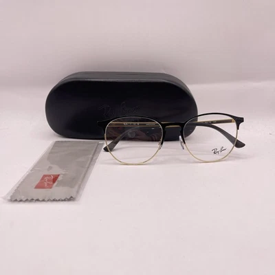 Ray Ban Unisex Delgado Metal Phantos Redondo Ligero Anteojos RB6375 Dorado/Negro Foto 1 de 4