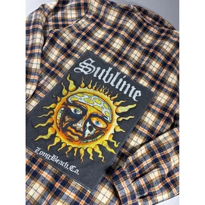 Camisa con botones de franela a cuadros KORI AMERICA Sublime Sun Long Beach CA - Imagen 1 de 12