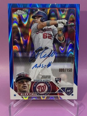 ALEX CALL /150 - 2023 TOPPS CHROME ROOKIE BLUE RAYWAVE RC AUTO - Image 1 of 2