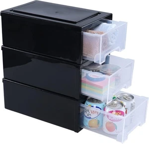 Saedy 3 Pack Stackable Drawer Unit, 6.5 Quart Plastic quart, neutral  - Picture 1 of 7