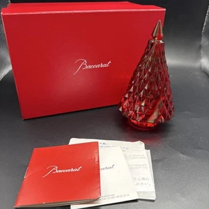 Baccarat Crystal Noel Albero di Neve di Natale (Rosso) Oggetto Interno, Usato con Scatola JPN - Foto 1 di 10
