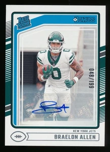 BRAELON ALLEN 2024 DONRUSS AUTO RC #48/199 NEW YORK JETS AUTOGRAPH ROOKIE - Bild 1 von 1