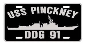 USS PINCKNEY DDG 91 License Plate Military sign USN US Navy P01 - Picture 1 of 1