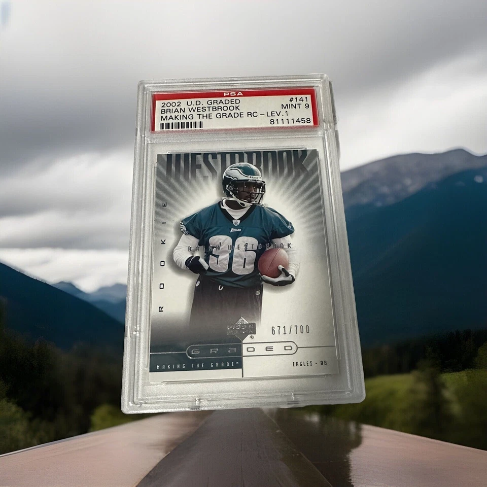 Brian Westbrook 2002 Upper Deck UD Graded Rookie RC #141 PSA 9 /700 SP Eagles E - Image 1 of 2