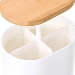 Toothpick Box Cotton Swabs Holder Tooth Pick Automatic Dispenser Press Swabs Box - Foto 1 di 10