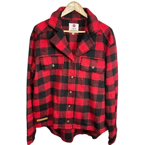 Camisa Simply Southern Shacket Roja Negra Heritage Franela Abotonada a Cuadros Talla M - Imagen 1 de 7