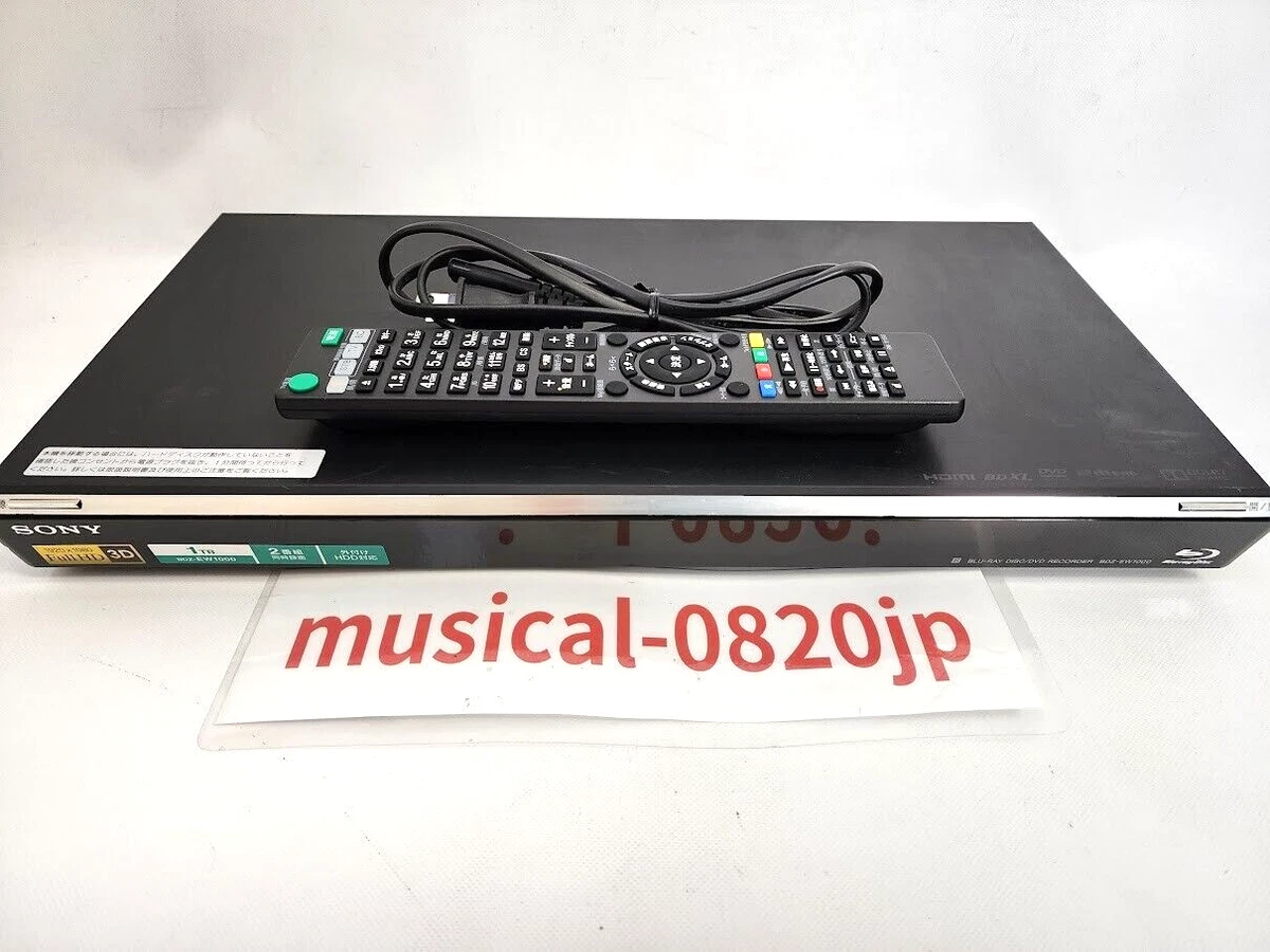 レコーダー Blu-ray Disc/DVD Recorder BDZ-EW1000 BDZ-EW1000 主な仕様 | ブルーレイディスクレコーダー | ソニー