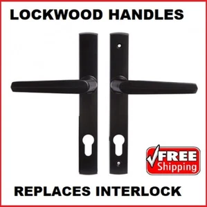 1 x Lockwood Door Handle Palladium Aria Lever On Long Plate Black PL4/85/27BLK - Picture 1 of 4