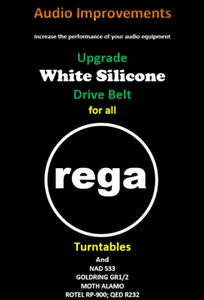 Rega Planar Rundriemen belt Upgrade Special WHITE Silicone Drive Belt (2 belts) - Picture 1 of 4