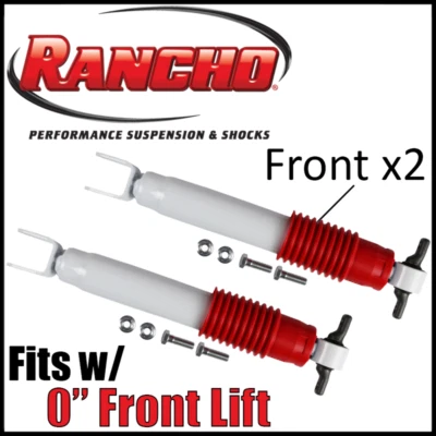Rancho Front Shocks Absorbers PAIR 11-24 Silverado Sierra 2500 3500 HD w/0" Lift - Image 1 of 3
