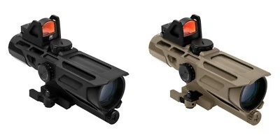 VISM 3-9x40mm Tactical Scope Black Tan P4 Sniper Mil Dot Reticle Micro Red Dot - Image 1 of 4