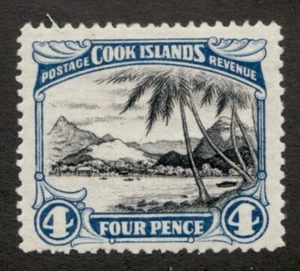 1932 Cook Islands Sc #88 - Four Pence, Avarua Harbor & Palm Trees. MH Cv$12 - Picture 1 of 1