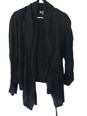 Chaqueta cárdigan cruzada frontal de lino para mujer S 100 % lino asimétrico drapeado envolvente Foto 1 de 4