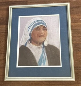 Saint Mother Teresa Gentle Angelica Bl Expression Pastel Drawing Signed ? - Picture 1 of 6