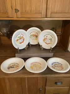 Set of 6 Vintage Soup Recipe Bowls White Made in Korea Oven Microwave Safe 8.25” - Picture 1 of 12