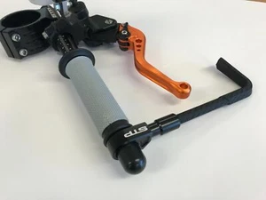 Palanca de freno STP Tek2 de montaje en barra protector motocicleta motocicleta pista de carreras BSB negro - Imagen 1 de 14