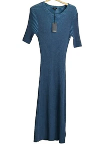 RAILS Ribbed Open Back Bodycon Cotton/Cashmere Blend Sweater Midi Dress Size:XL - Picture 1 of 6
