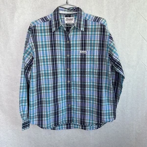 Cowgirl Hardwear Plaid Button Up Purple Blue Tencel xl - Picture 1 of 7