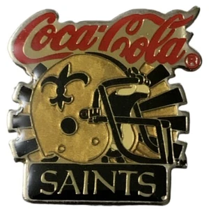 Vintage Coca-Cola NFL New Orleans Saints Helmet Souvenir Pin - Picture 1 of 2